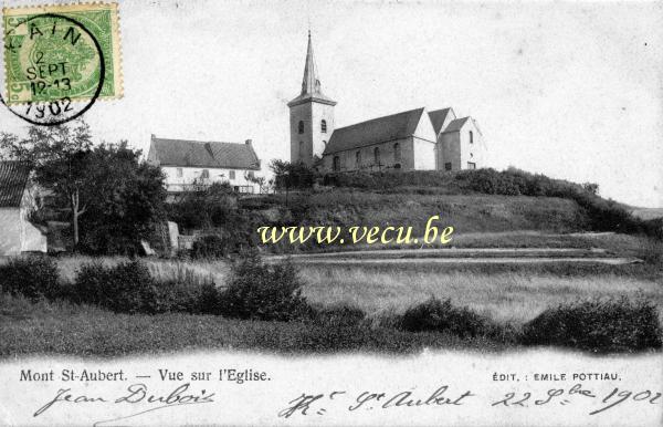 Cpa de Mont-Saint-Aubert Vue sur l'église