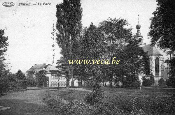ancienne carte postale de Binche Le parc