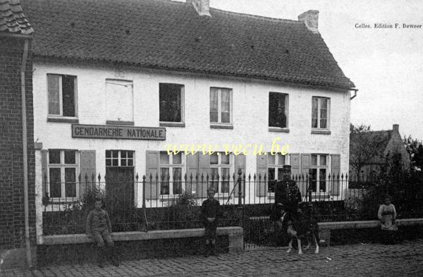ancienne carte postale de Celles-en-Hainaut Gendarmerie nationale