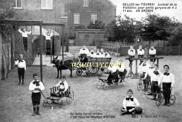 postkaart van Celles-en-Hainaut Juvénat de la visitation pour petits garcons de 4 à 11ans. Un groupe