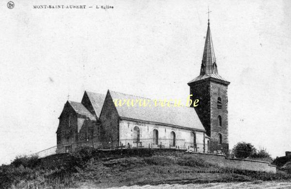ancienne carte postale de Mont-Saint-Aubert L'église