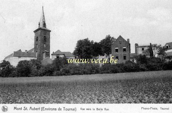 ancienne carte postale de Mont-Saint-Aubert Vue vers la belle vue