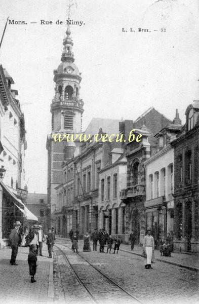 ancienne carte postale de Mons Rue de Nimy