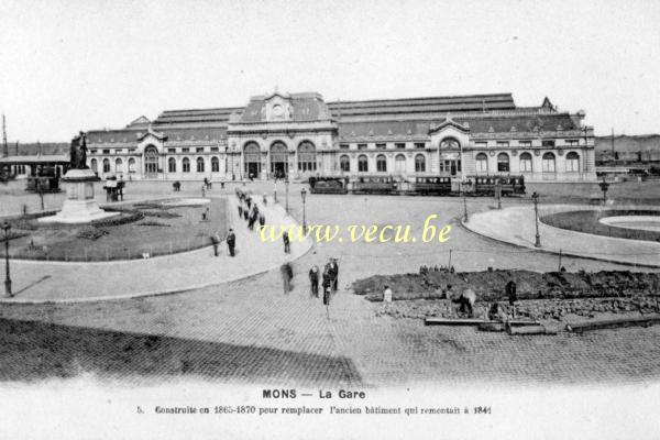 ancienne carte postale de Mons La Gare