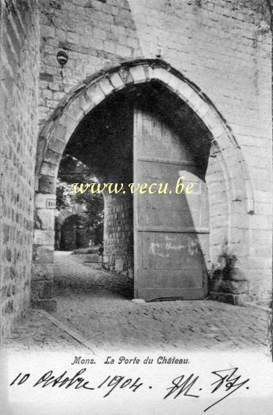 ancienne carte postale de Mons La porte du Château