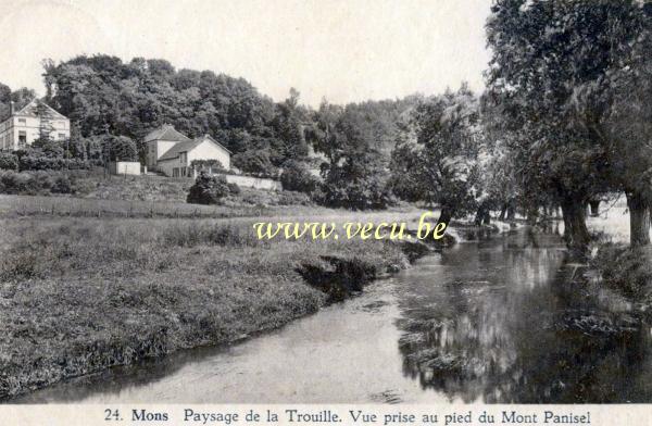 ancienne carte postale de Mons Paysage de la Trouille. Vue prise au pied du Mont Panisel