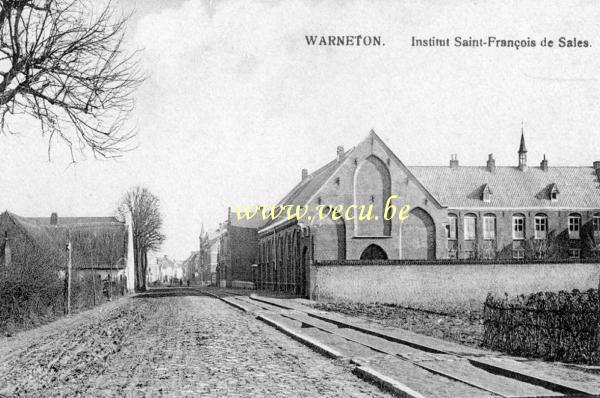 ancienne carte postale de Warneton Institut Saint-François de Sales