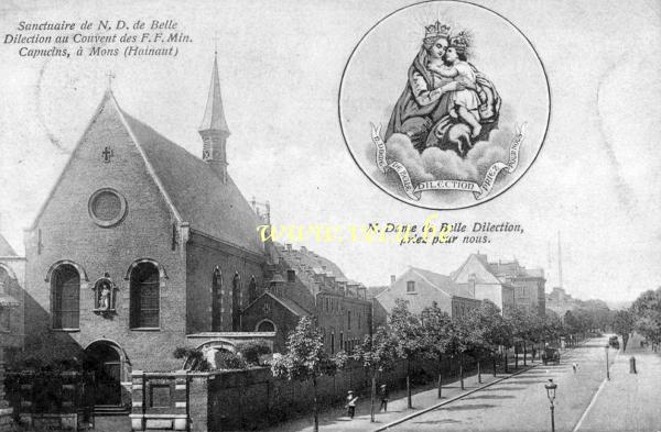 ancienne carte postale de Mons Sanctuaire de N.D. de belle dilection au couvent des F.F.Min. Capucins