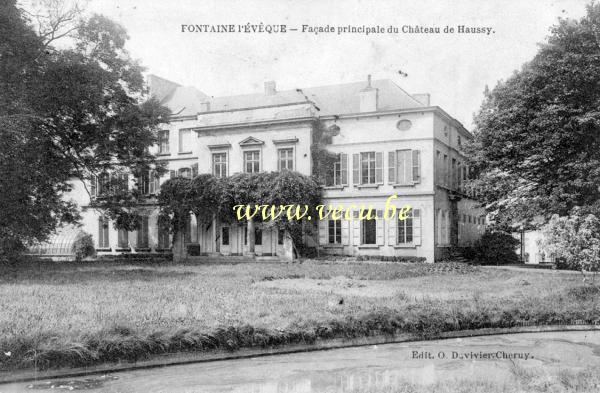 postkaart van Fontaine-l'Evêque Façade principale du château de Haussy