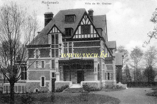 ancienne carte postale de Morlanwelz Villa de Mr Greiner