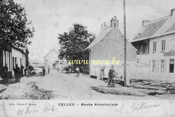 ancienne carte postale de Celles-en-Hainaut Route Provinciale