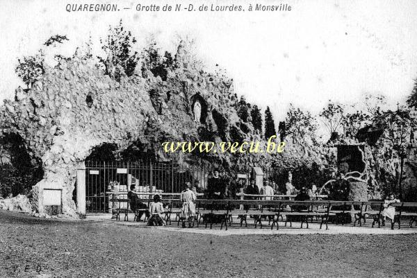 ancienne carte postale de Quaregnon Grotte N.D. de Lourdes à Monsville