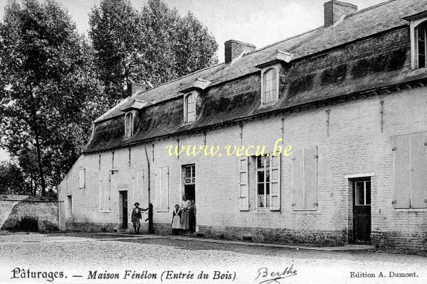 ancienne carte postale de Pâturages Maison Fénélon (Entrée du Bois)