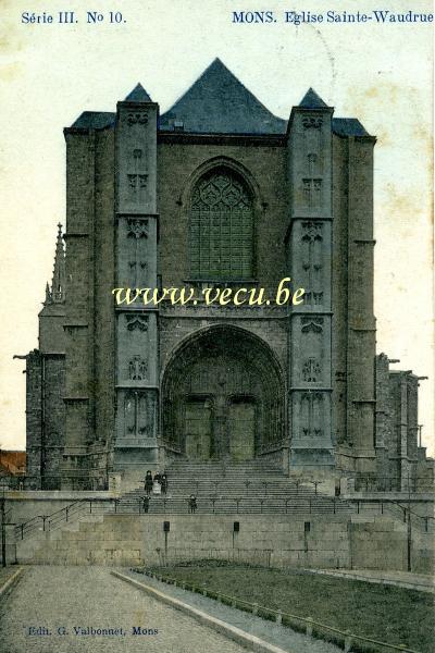 ancienne carte postale de Mons Eglise Sainte-Waudrue