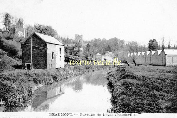 ancienne carte postale de Beaumont Paysage de Leval Chaudeville