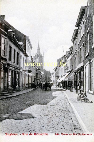 ancienne carte postale de Enghien Rue de Bruxelles