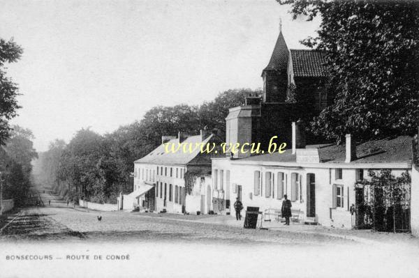 ancienne carte postale de Bonsecours Route de Condé