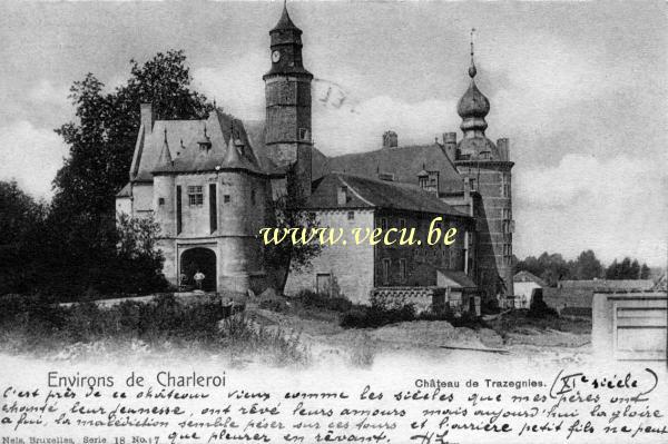 ancienne carte postale de Trazegnies Château de Trazegnies