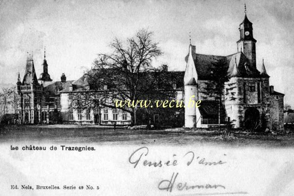 ancienne carte postale de Trazegnies Le Château de Trazegnies