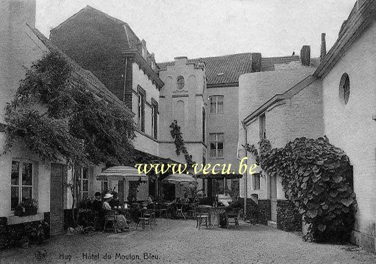 ancienne carte postale de Huy Hôtel du Mouton Bleu