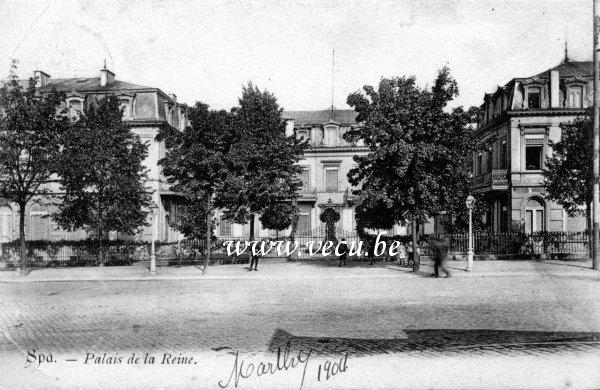 ancienne carte postale de Spa Palais de la Reine