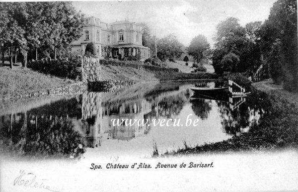 ancienne carte postale de Spa Château d'Alsa - Avenue de Barisart