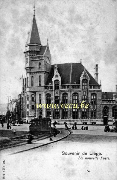 ancienne carte postale de Liège La nouvelle Poste
