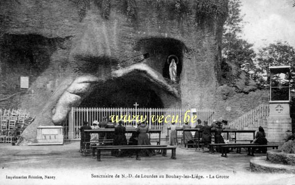 ancienne carte postale de Liège Sanctuaire de N.D. de Lourdes au Bouhay-lez-Liège. La Grotte