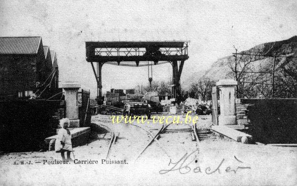 ancienne carte postale de Poulseur Carrière Puissant