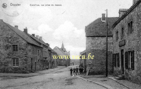 ancienne carte postale de Ocquier Grand'Rue, vue prise du dessus