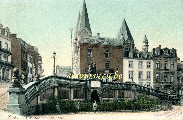 ancienne carte postale de Spa Cascade monumentale