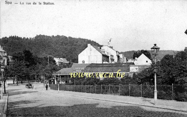 ancienne carte postale de Spa La rue de la station