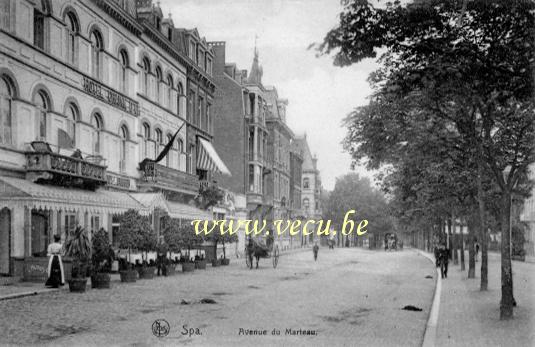 ancienne carte postale de Spa Avenue du marteau