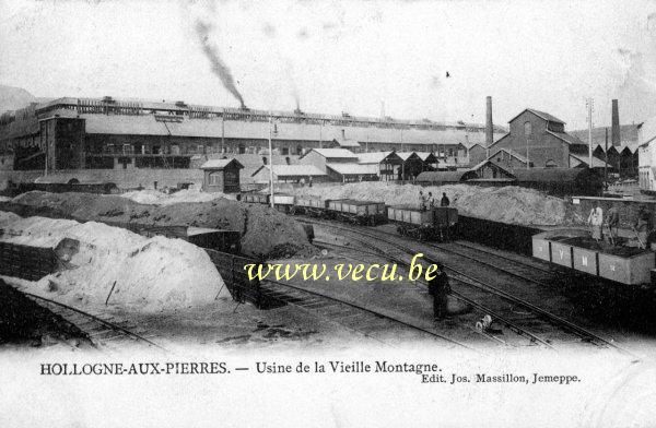 ancienne carte postale de Hollogne-aux-pierres Usine de la vieille montagne