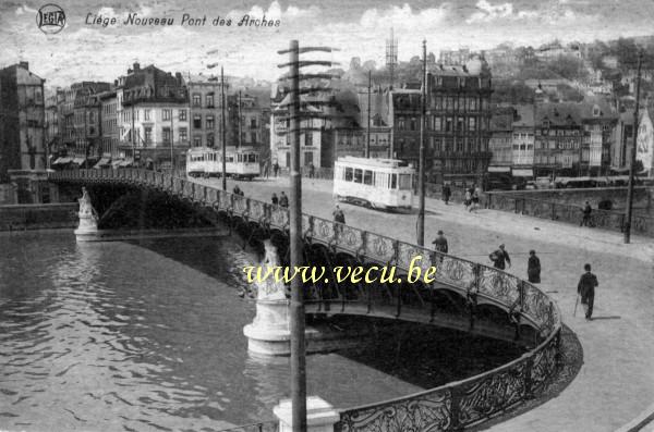 ancienne carte postale de Liège Nouveau pont des arches