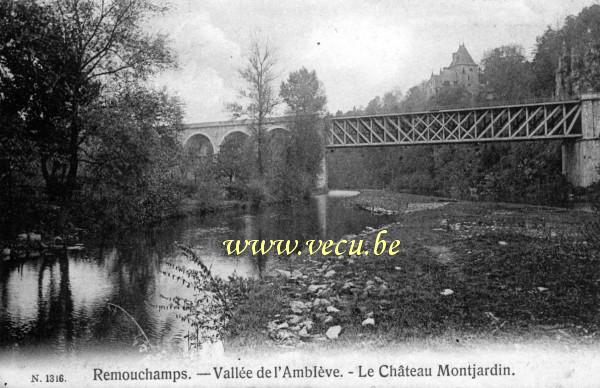 ancienne carte postale de Remouchamps Vallée de l'Amblève - Le château Montjardin.
