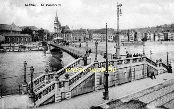 ancienne carte postale de Liège La passerelle