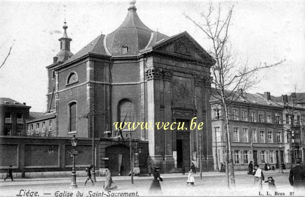 ancienne carte postale de Liège Eglise du Saint Sacrement