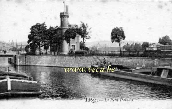 ancienne carte postale de Liège Le petit Paradis
