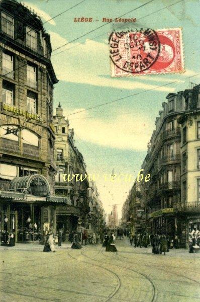 ancienne carte postale de Liège Rue Léopold