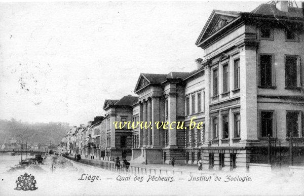 ancienne carte postale de Liège Quai des Pêcheurs - Institut de Zoologie