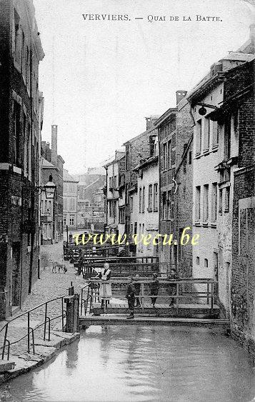 ancienne carte postale de Verviers Quai de la Batte