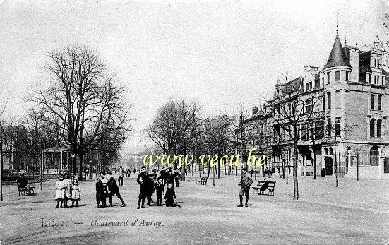 ancienne carte postale de Liège Boulevard d'Avroy