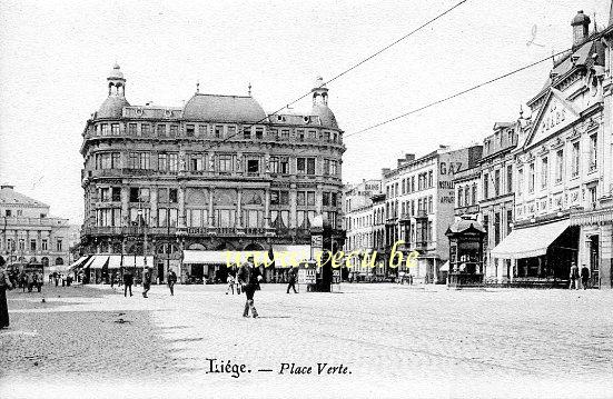 ancienne carte postale de Liège Place Verte