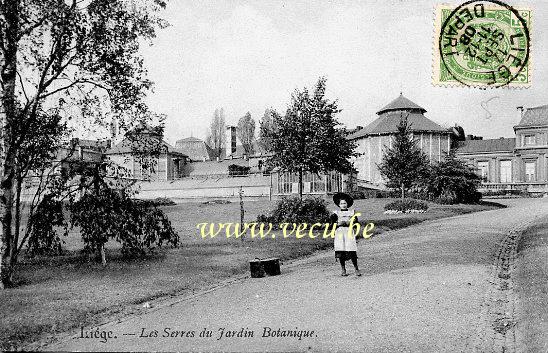 ancienne carte postale de Liège Les Serres du Jardin Botanique