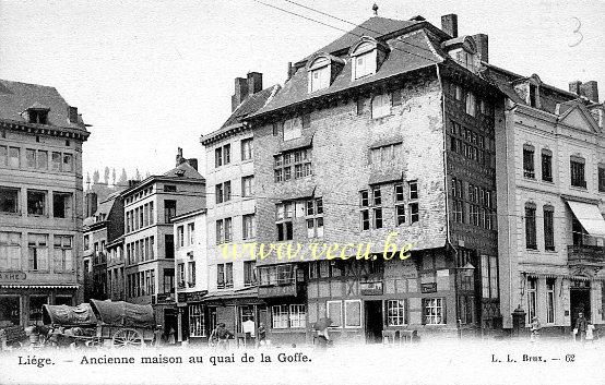 ancienne carte postale de Liège Ancienne maison au quai de la Goffe