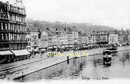 ancienne carte postale de Liège La Batte