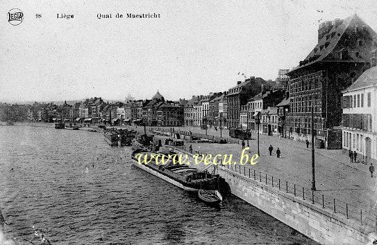 ancienne carte postale de Liège Quai de Maestricht