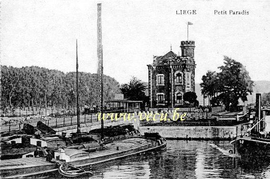 ancienne carte postale de Liège Petit Paradis