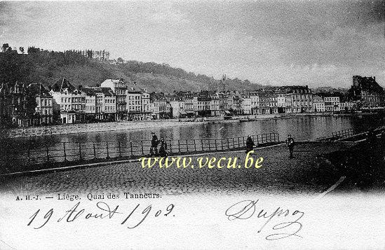 ancienne carte postale de Liège Quai des Tanneurs